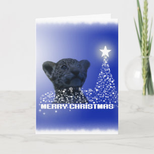 Cartes Pour Fêtes Annuelles Jaguar Kitten Snowflake Christmas Tree Wonderland