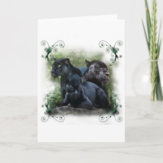 Cartes Pour Fêtes Annuelles Jaguar noir (Devant)