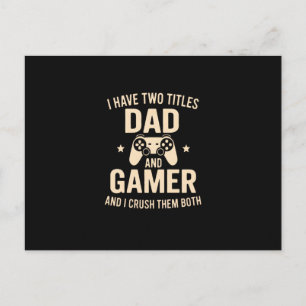 Cartes Pour Fêtes Annuelles J'ai Deux Titres Papa Et Joueur De Jeux Vidéo Drôl