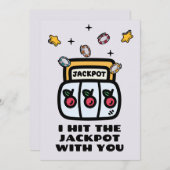 CARTES POUR FÊTES ANNUELLES J'AI GAGNÉ LE JACKPOT AVEC VOUS (Devant / Derrière)