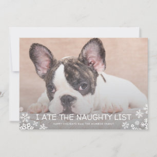 Cartes Pour Fêtes Annuelles J'ai mangé la liste coquine Funny Dog Christmas Ca