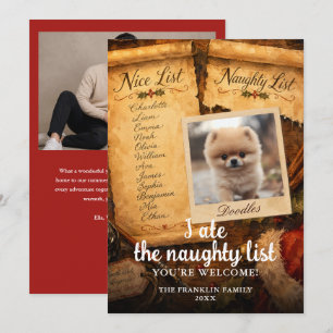 Cartes Pour Fêtes Annuelles J'ai Mangé La Liste Vilain Mignon Animal De Compag