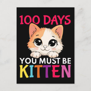 Cartes Pour Fêtes Annuelles J'ai survécu 100 jours d'école drôle chat