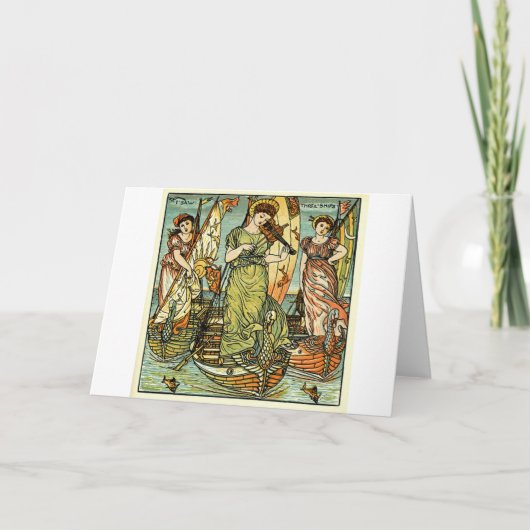 Cartes Pour Fêtes Annuelles J'Ai Vu Trois Navires (Devant)