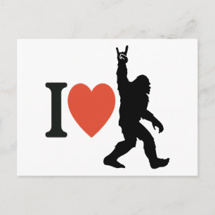 Cartes Pour Fêtes Annuelles J'aime Bigfoot Rock On