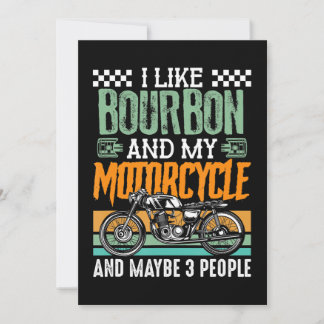 Cartes Pour Fêtes Annuelles J'Aime Bourbon Et Ma Moto Et Peut-Être