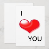 Cartes Pour Fêtes Annuelles J'aime cœur vous (Devant / Derrière)