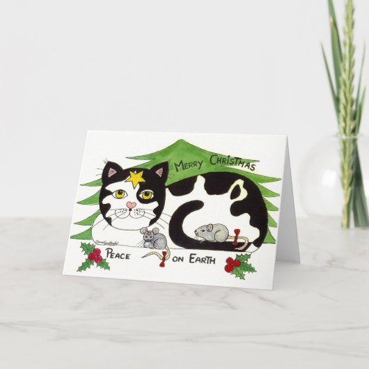 Cartes Pour Fêtes Annuelles J'aime des chats (Devant)