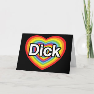 Cartes Pour Fêtes Annuelles J'aime Dick : coeur arc-en-ciel