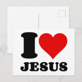 Cartes Pour Fêtes Annuelles j'aime jésus (Devant / Derrière)