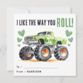 Cartes Pour Fêtes Annuelles J'Aime La Façon Dont Vous Roulez | Green Monster T (Devant)