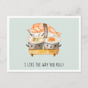 Cartes Pour Fêtes Annuelles J'aime la façon dont vous roulez   Mignon Sushi Sa