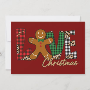 Cartes Pour Fêtes Annuelles J'aime le pain d'épice de Noël en famille pour les