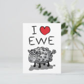 Cartes Pour Fêtes Annuelles J'Aime L'Ewe ! Saint Valentin (Debout devant)