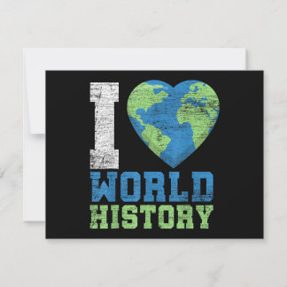 Cartes Pour Fêtes Annuelles J'aime l'histoire du monde