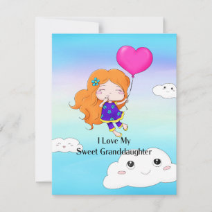 Cartes Pour Fêtes Annuelles J'aime ma douce petite-fille...câlins et bisous