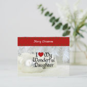 Cartes Pour Fêtes Annuelles J'Aime Ma Merveilleuse Fille, Design De Noël (Debout devant)