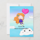 Cartes Pour Fêtes Annuelles J'Aime Ma Petite-Fille Douce...embrasser (Devant)