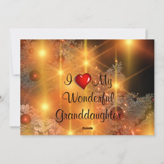 Cartes Pour Fêtes Annuelles J'aime ma petite-fille merveilleuse (Dos)