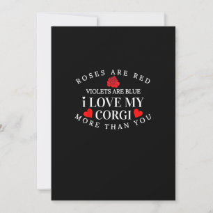 Cartes Pour Fêtes Annuelles J'aime mon Corgi plus que toi, drôle d'amoureux de