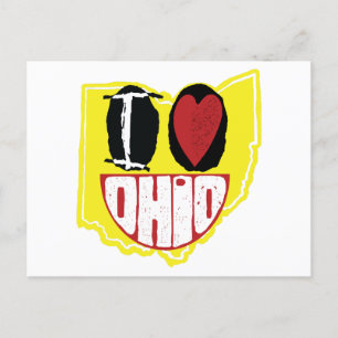 Cartes Pour Fêtes Annuelles J'Aime Ohio Sourire Un Visage Heureux