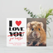 Cartes Pour Fêtes Annuelles J'aime ton hamster drôle Saint Valentin (Debout devant)