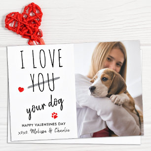 Cartes Pour Fêtes Annuelles J'aime votre chien Funny Valentines Day Photo pour