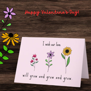 Cartes Pour Fêtes Annuelles J'aimerais que notre amour grandira et grandira po