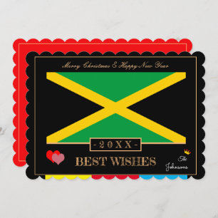Cartes Pour Fêtes Annuelles Jamaïque Drapeau & Bonne année / Meilleur voeux Ca
