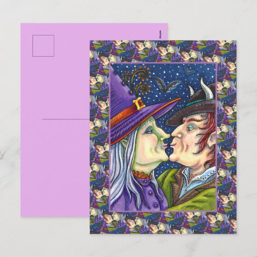 CARTES POUR FÊTES ANNUELLES JAMAIS TROP VIEILLE POUR ROMANCE, WITCH & WARLOCK  (Devant / Derrière)