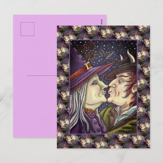 CARTES POUR FÊTES ANNUELLES JAMAIS TROP VIEILLE POUR ROMANCE, WITCH & WARLOCK  (Devant / Derrière)