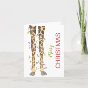 Cartes Pour Fêtes Annuelles Jambes de girafe fantaisistes avec lumières de Noë