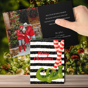 Cartes Pour Fêtes Annuelles Jambes d'elfes fantaisie pliées Photo de Noël