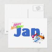 Cartes Pour Fêtes Annuelles Jan (Devant / Derrière)