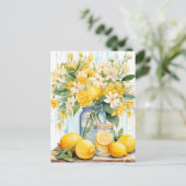 Cartes Pour Fêtes Annuelles Jar à fleurs de citron d'été (Debout devant)