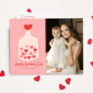 Cartes Pour Fêtes Annuelles Jar de coeur tiré à la main Photo Saint-Valentin