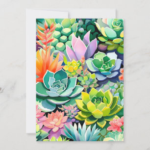 Cartes Pour Fêtes Annuelles Jardin botanique de succulentes coloré d'été
