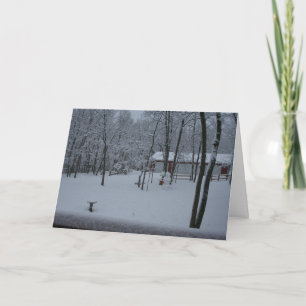 Cartes Pour Fêtes Annuelles Jardin couvert de neige