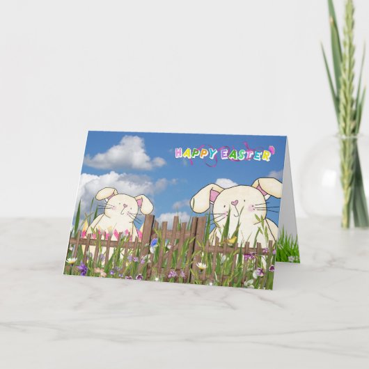 Cartes Pour Fêtes Annuelles Jardin de Bunny de Pâques (Devant)