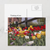 Cartes Pour Fêtes Annuelles Jardin de Tulip Joyeux Pâques (Devant / Derrière)