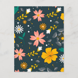 Cartes Pour Fêtes Annuelles Jardin Floral de la Marine Motif Printanier Fantai