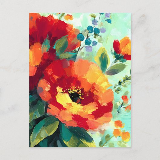 Cartes Pour Fêtes Annuelles Jardin floral flamboyant (Devant)