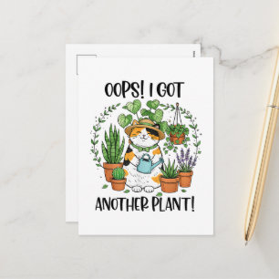 Cartes Pour Fêtes Annuelles Jardinage Plantation Chat Oups J'Ai Encore Une Pla