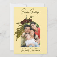 Jaune Beurre avec Fougères & Cônes Vœux de la Sais