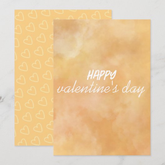 Cartes Pour Fêtes Annuelles Jaune - Brown Saint Valentin (Devant / Derrière)
