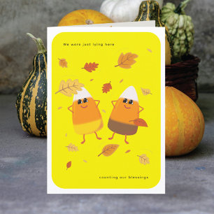 Cartes Pour Fêtes Annuelles Jaune Couple de maïs sucré mélangé Automne
