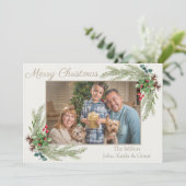 Cartes Pour Fêtes Annuelles JAUNE DE NOËL customisé VERDURE DE PINNEEDLE (Debout devant)