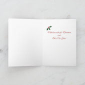 Cartes Pour Fêtes Annuelles Jaune Labrador Chiot Tartan Noël (Intérieur)