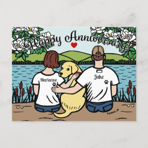 Cartes Pour Fêtes Annuelles Jaune Labrador et parents joyeux anniversaire