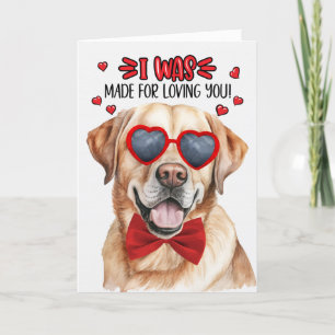 Cartes Pour Fêtes Annuelles Jaune Labrador Retriever Chien Log Valentine
